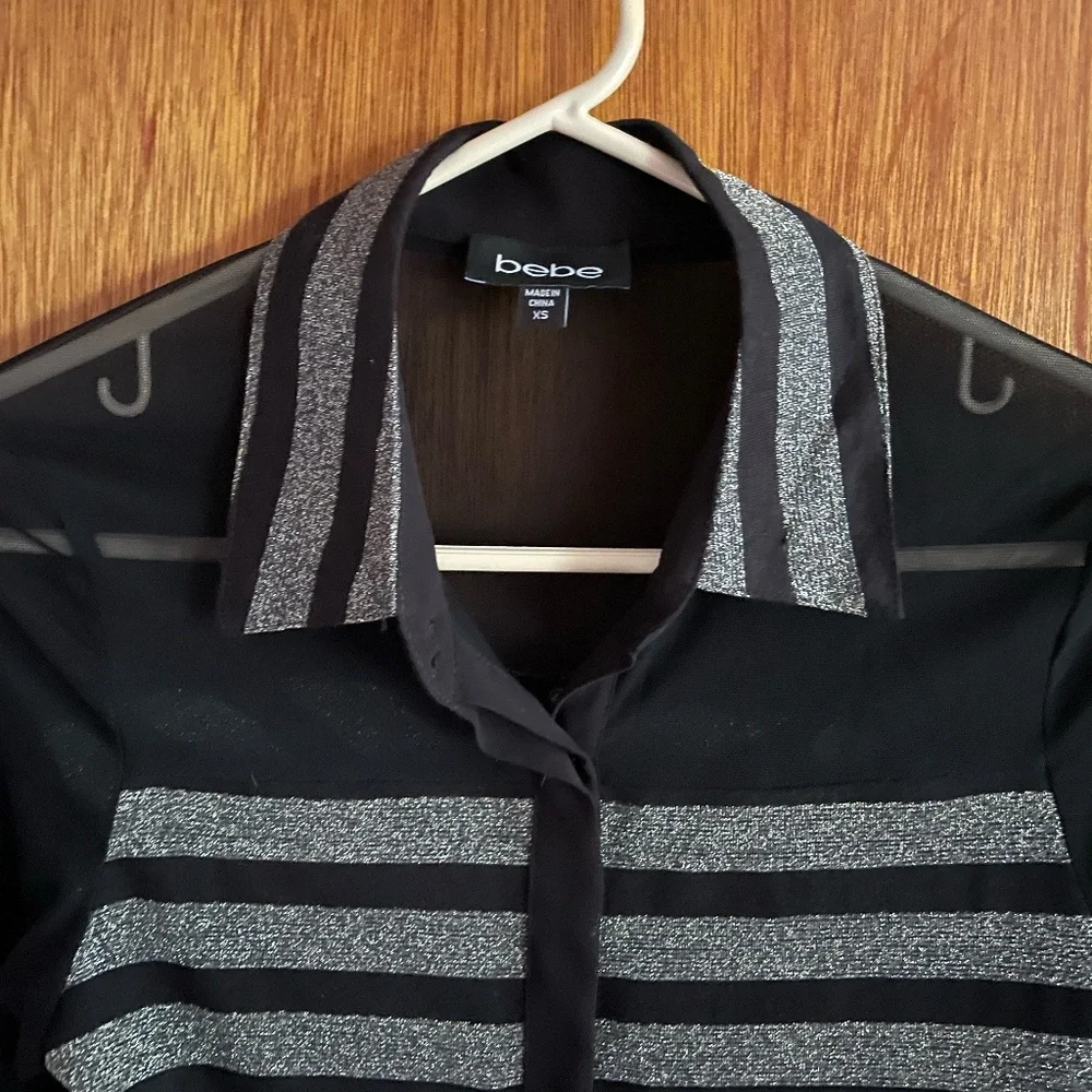 Bebe mesh button down - Picture 2 of 8